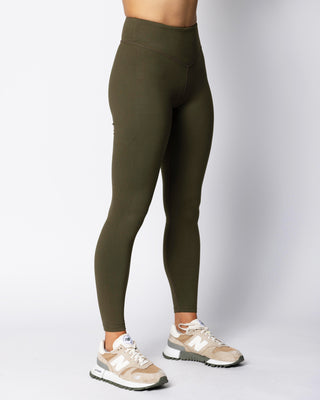 Classic Butter Legging - Dark Olive Angle