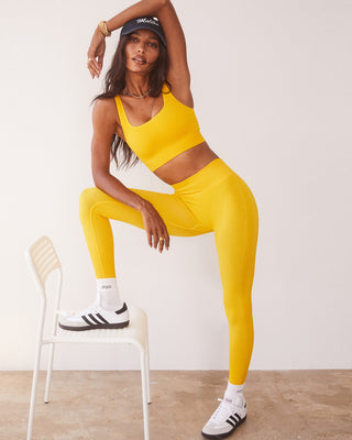 joja rise legging yellow womens seamless athletic legging